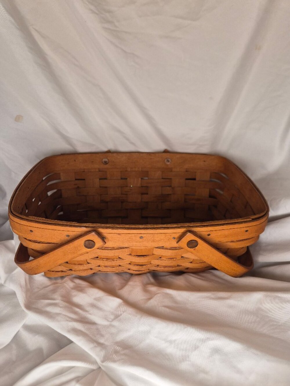 Vintage 1996 Longaberger Dresden Tour Basket Handwoven Double Handles Signed TES
